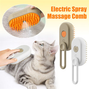 3-in-1 steam pet grooming brush for cats and dogs